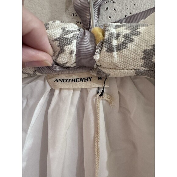 Ruffle Mini Dress White Medium Cottagecore Prairie Whimsical NEW AndTheWhy - Picture 3 of 5